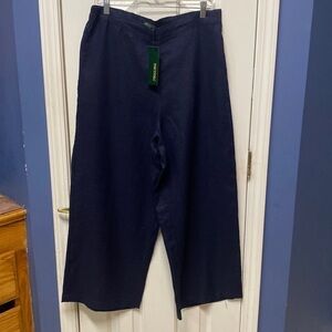 NWT For Cynthia 100%
Linen Royal Blue Wide Leg high waist